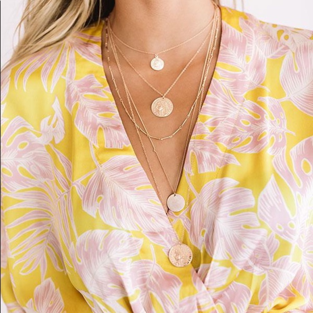Layered gold necklace